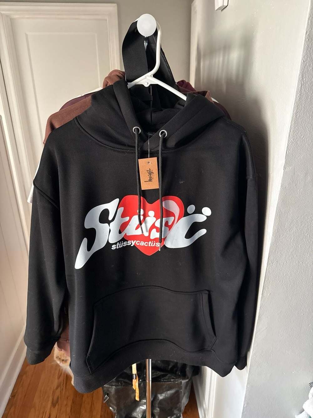 Stüssy x Cactus Plant Flea Market Heart Hoodie Black Size Medium